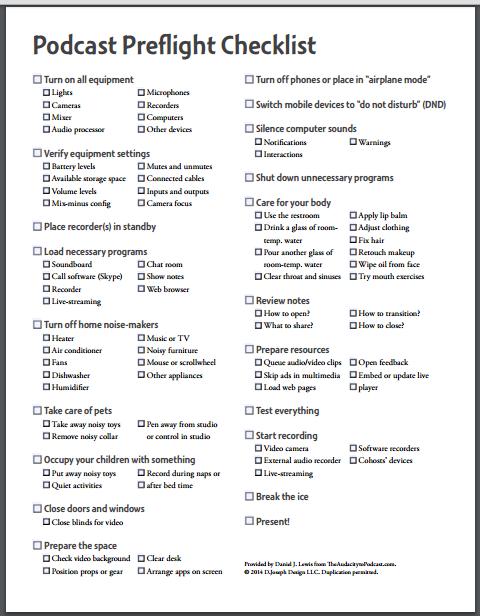 preflight checklist